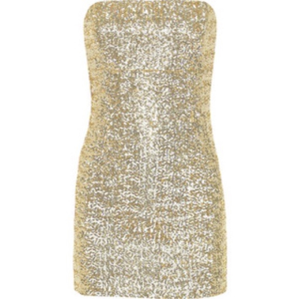 NWT! Alice and Olivia Rigby Sequin Dress in Gold
